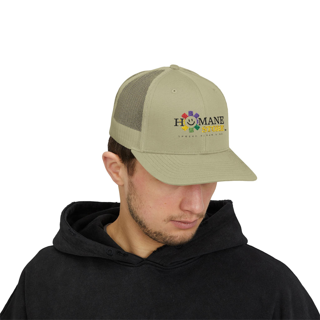 Humane Store Floral Smile Logo Snapback Trucker Cap