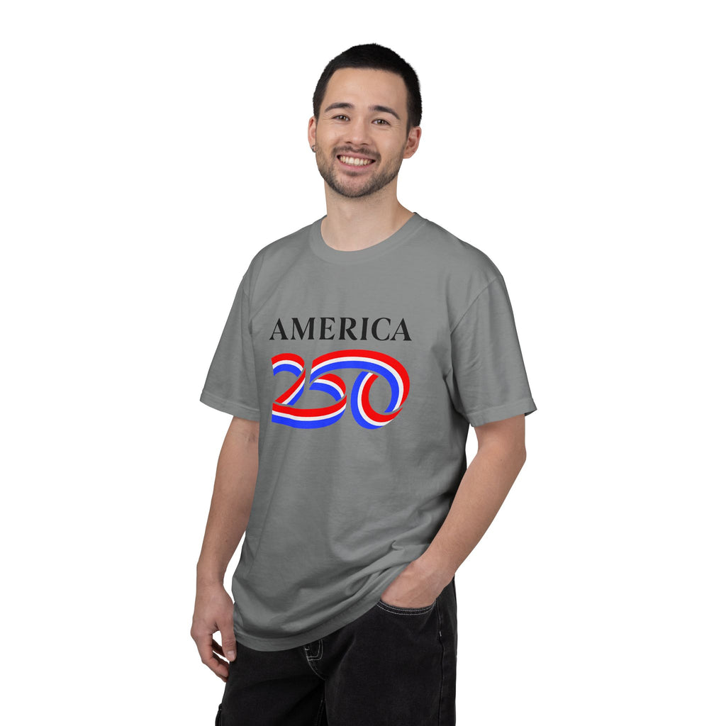 America 250 Celebration T-Shirt — Red, White & Blue Bicentennial Graphic Tee