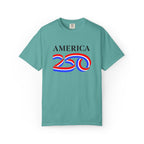 America 250 Celebration T-Shirt — Red, White & Blue Bicentennial Graphic Tee