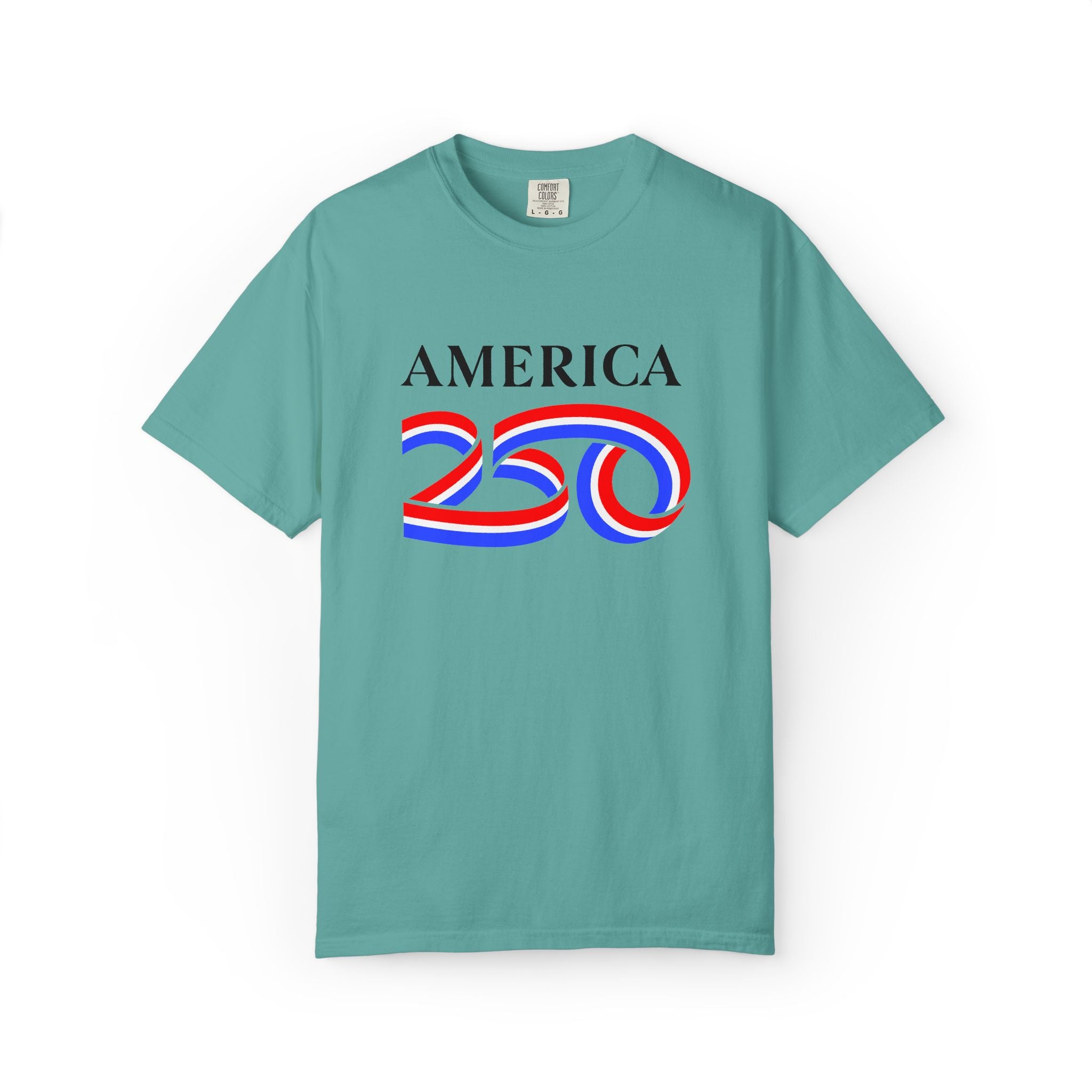 America 250 Celebration T-Shirt — Red, White & Blue Bicentennial Graphic Tee