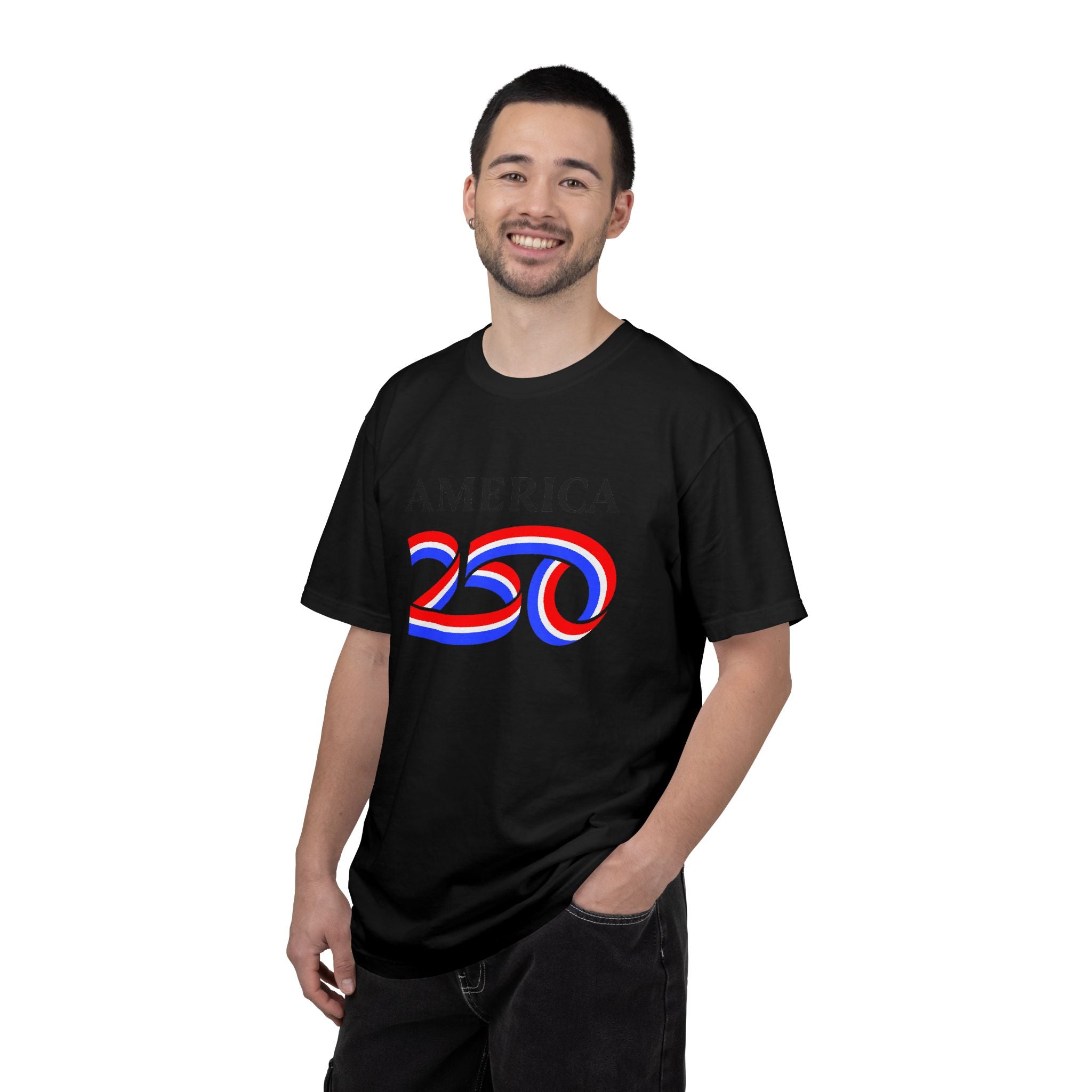America 250 Celebration T-Shirt — Red, White & Blue Bicentennial Graphic Tee