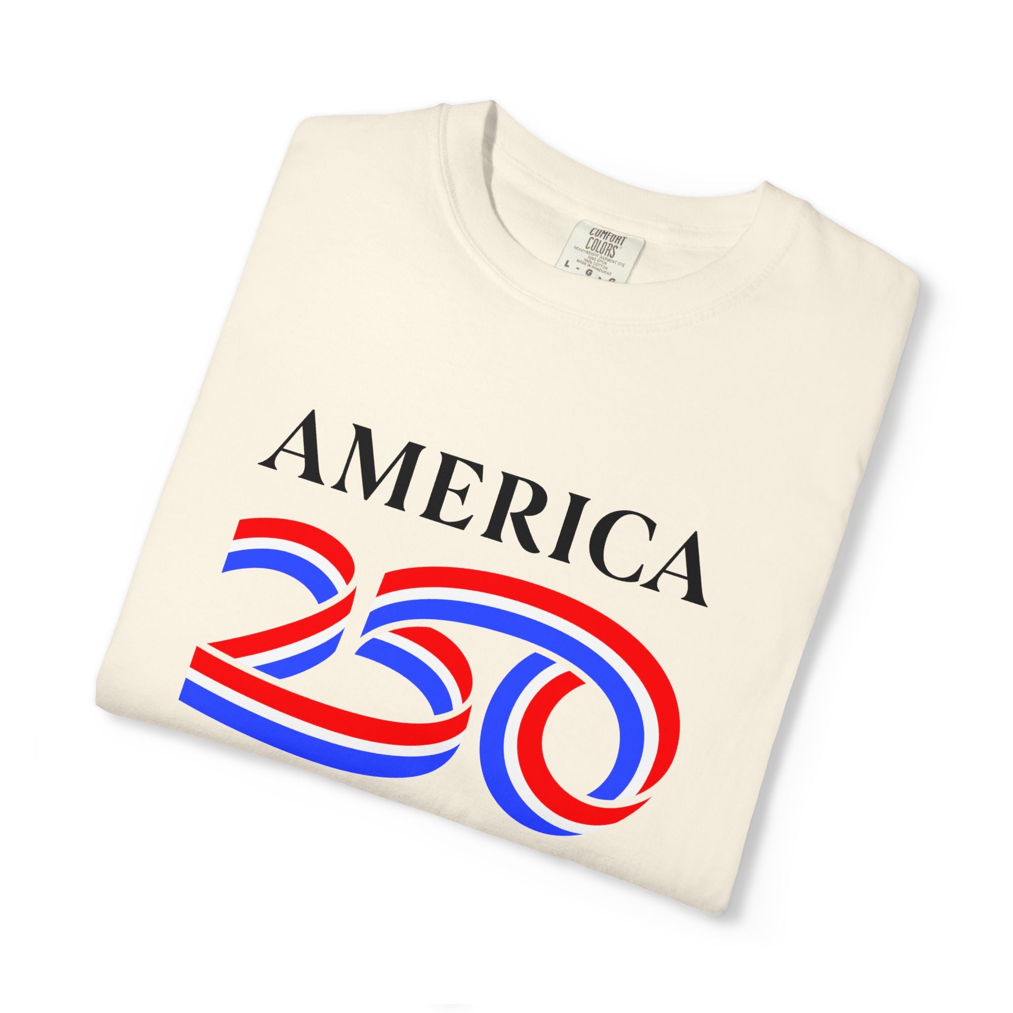 America 250 Celebration T-Shirt — Red, White & Blue Bicentennial Graphic Tee