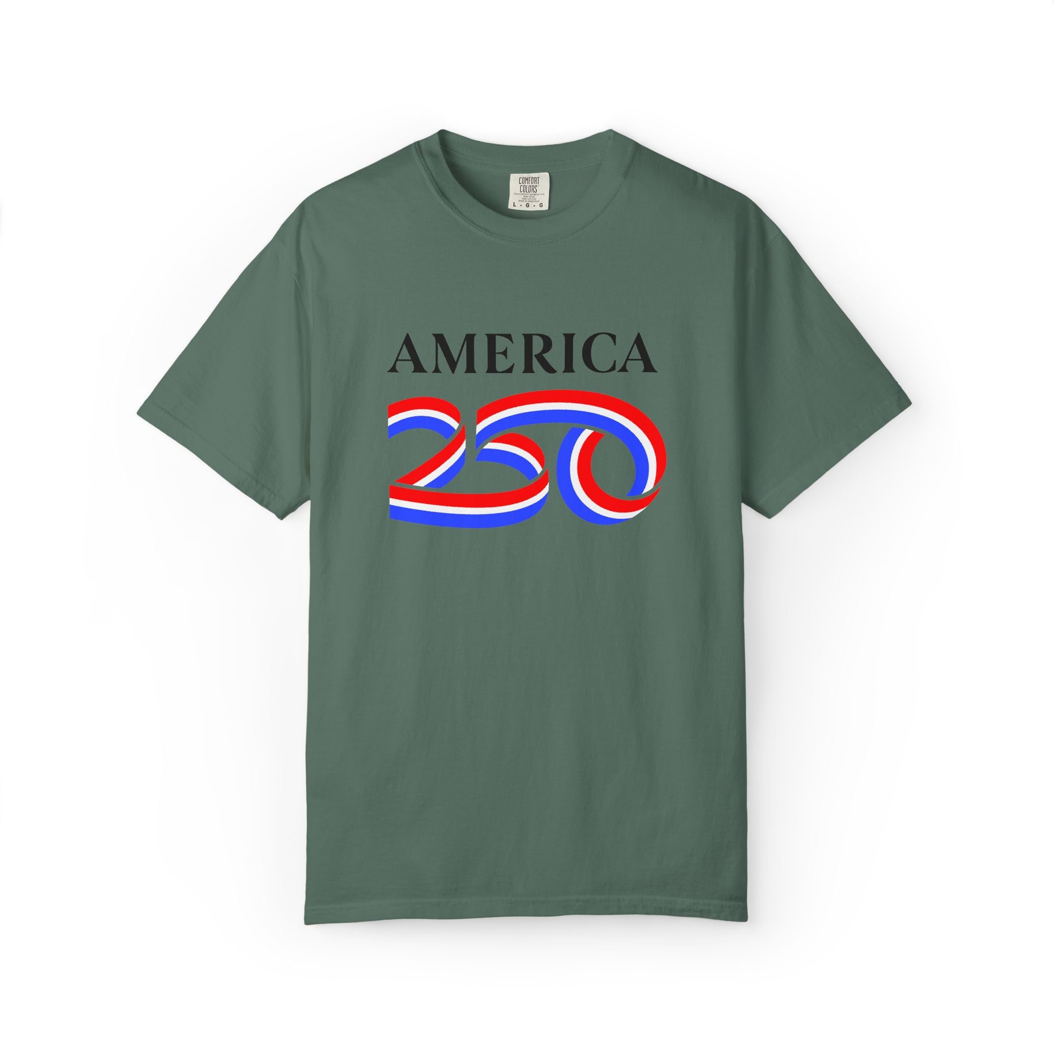 America 250 Celebration T-Shirt — Red, White & Blue Bicentennial Graphic Tee