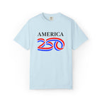 America 250 Celebration T-Shirt — Red, White & Blue Bicentennial Graphic Tee