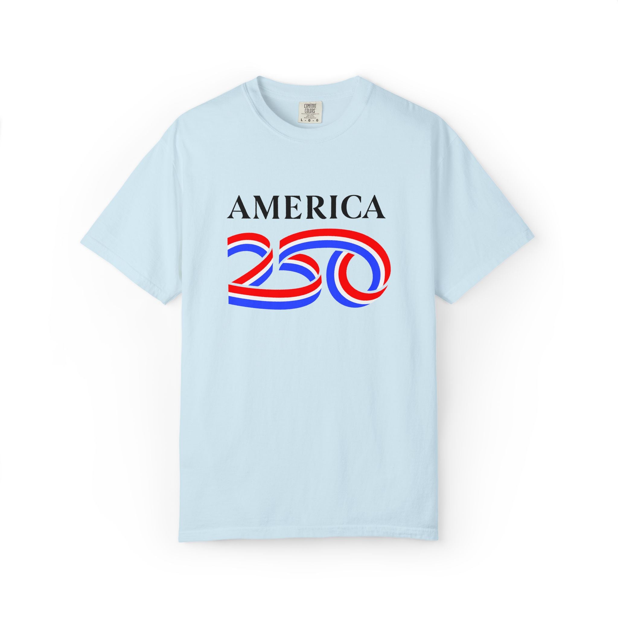 America 250 Celebration T-Shirt — Red, White & Blue Bicentennial Graphic Tee