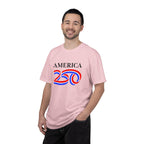 America 250 Celebration T-Shirt — Red, White & Blue Bicentennial Graphic Tee