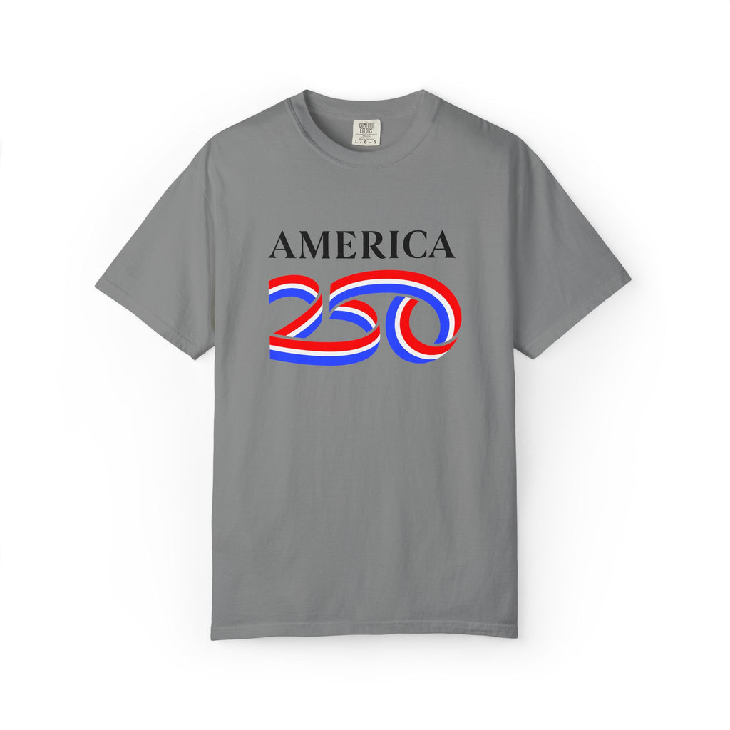 America 250 Celebration T-Shirt — Red, White & Blue Bicentennial Graphic Tee