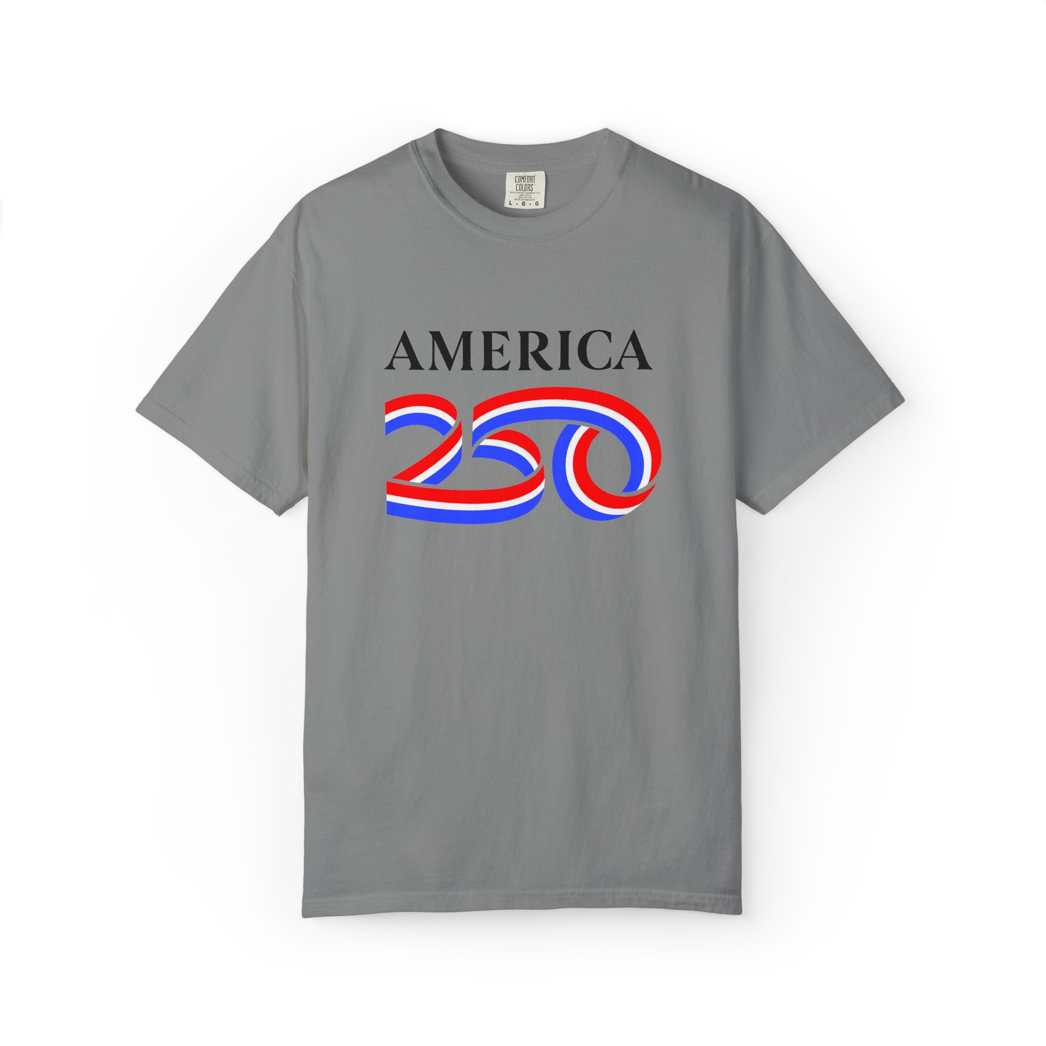 America 250 Celebration T-Shirt — Red, White & Blue Bicentennial Graphic Tee