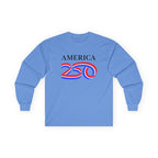America 250 Long Sleeve Tee — Patriotic USA Bicentennial Celebration Shirt