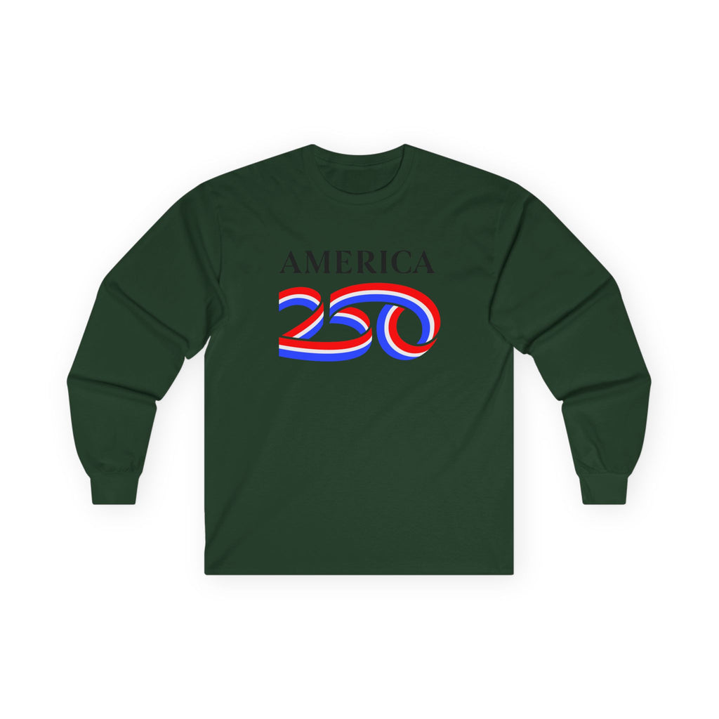 America 250 Long Sleeve Tee — Patriotic USA Bicentennial Celebration Shirt