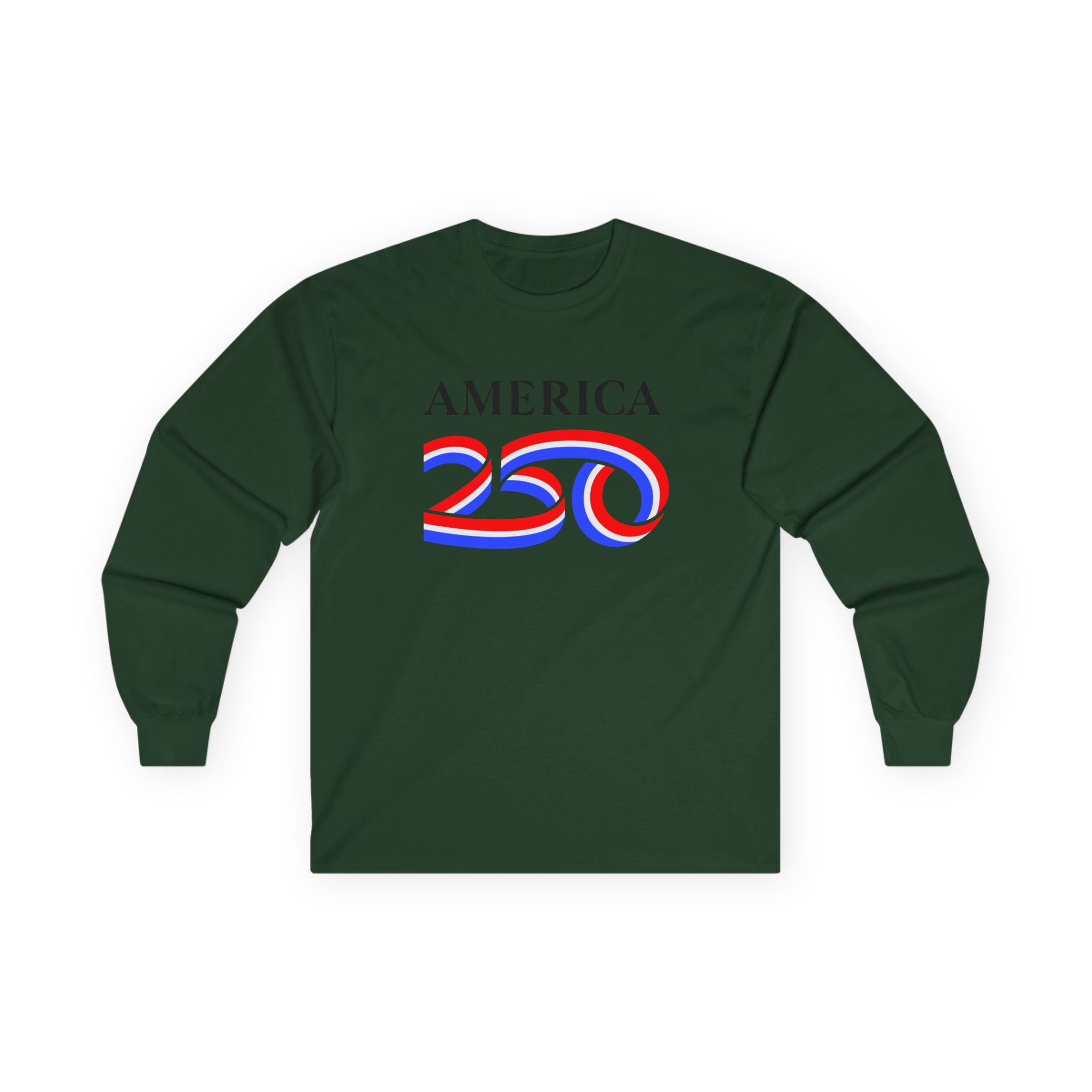 America 250 Long Sleeve Tee — Patriotic USA Bicentennial Celebration Shirt