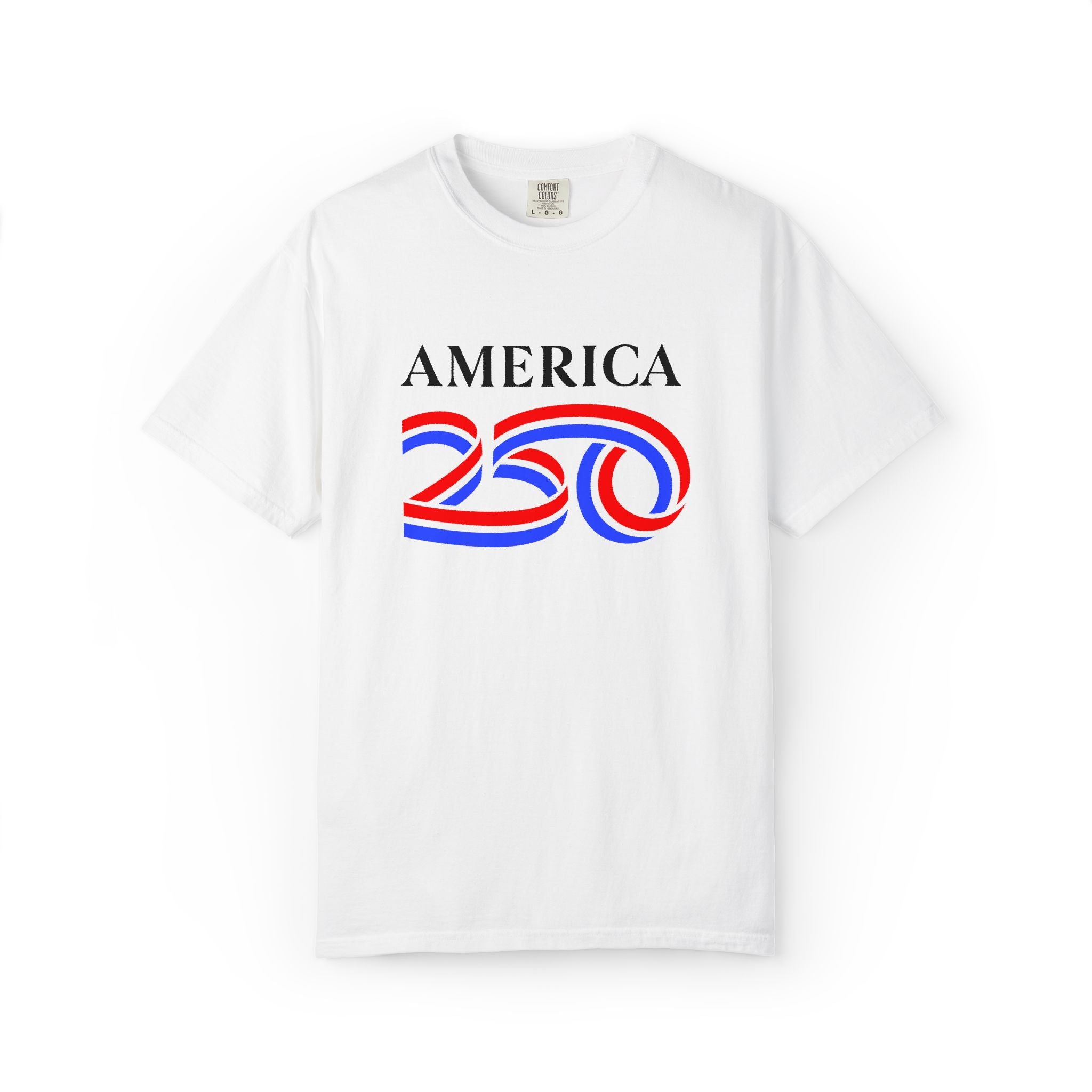 America 250 Celebration T-Shirt — Red, White & Blue Bicentennial Graphic Tee