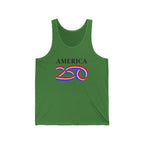 America 250 Patriotic Tank Top — Red White Blue Anniversary Celebration