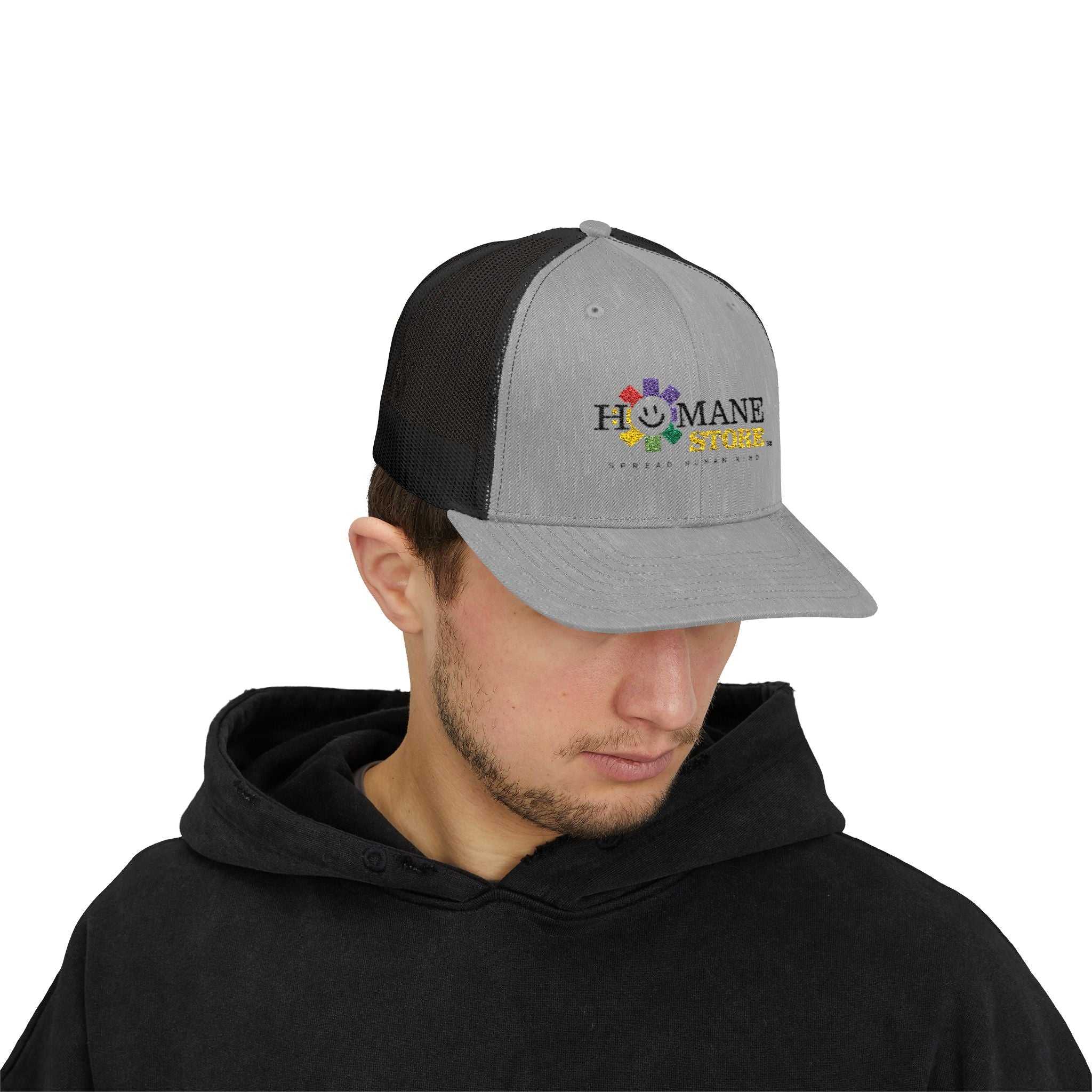 Humane Store Floral Smile Logo Snapback Trucker Cap