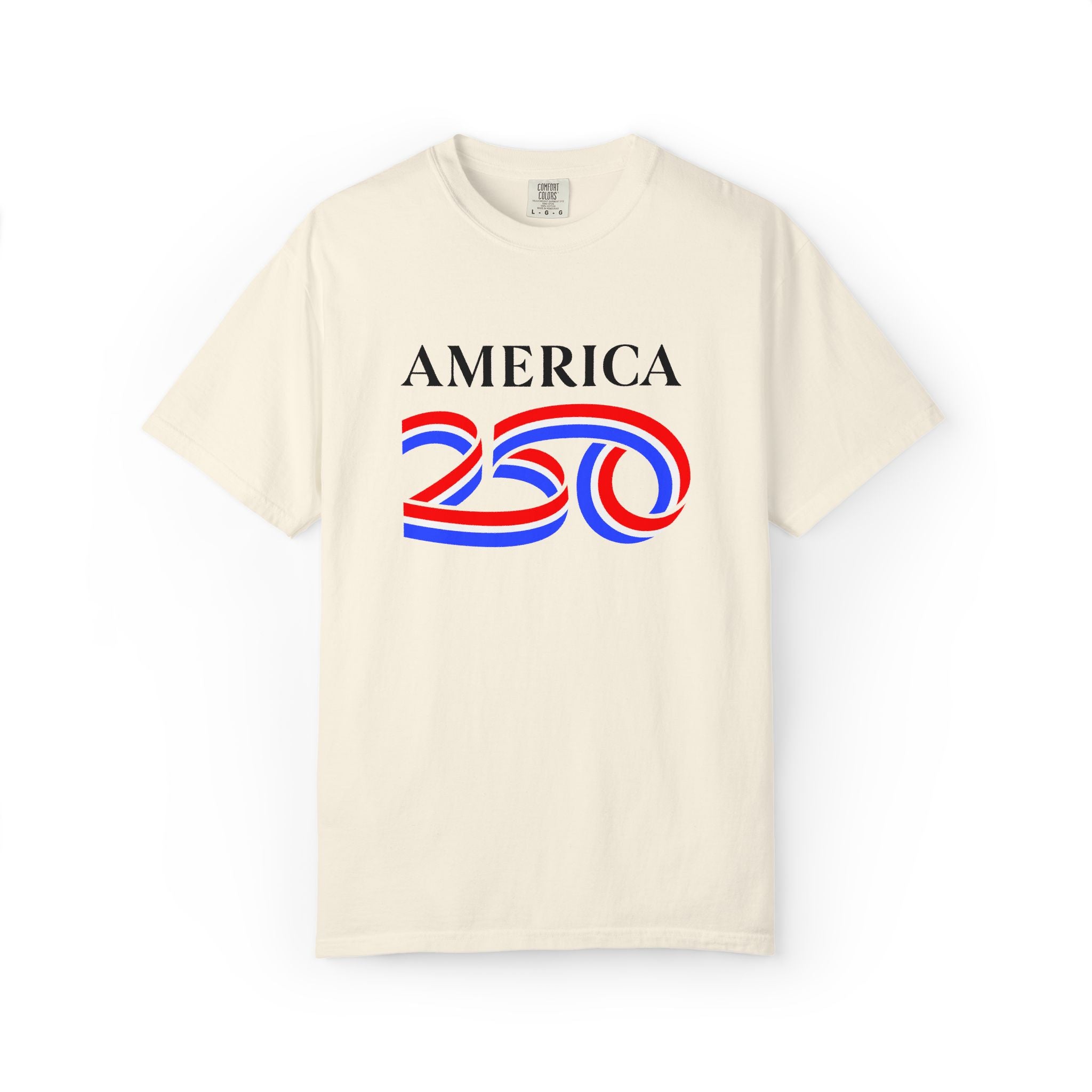 America 250 Celebration T-Shirt — Red, White & Blue Bicentennial Graphic Tee