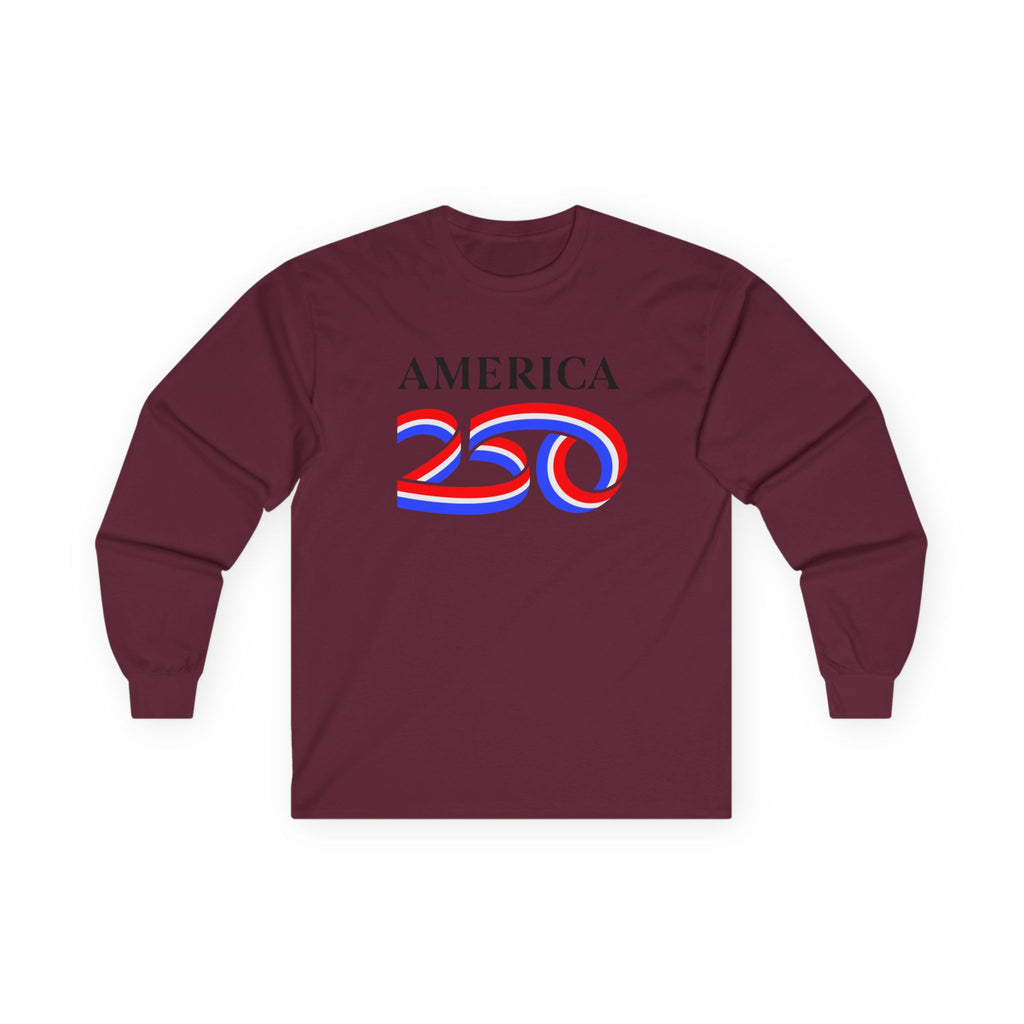 America 250 Long Sleeve Tee — Patriotic USA Bicentennial Celebration Shirt