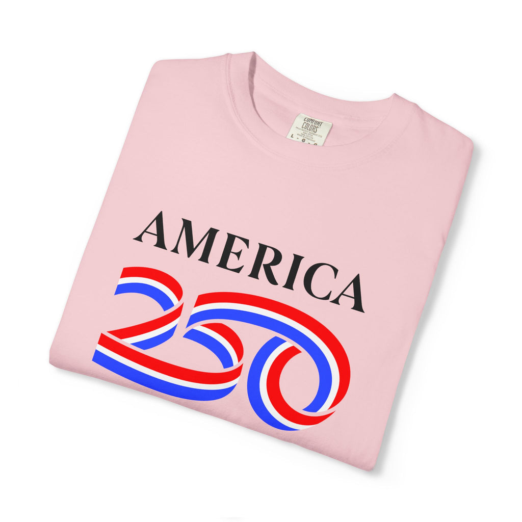 America 250 Celebration T-Shirt — Red, White & Blue Bicentennial Graphic Tee