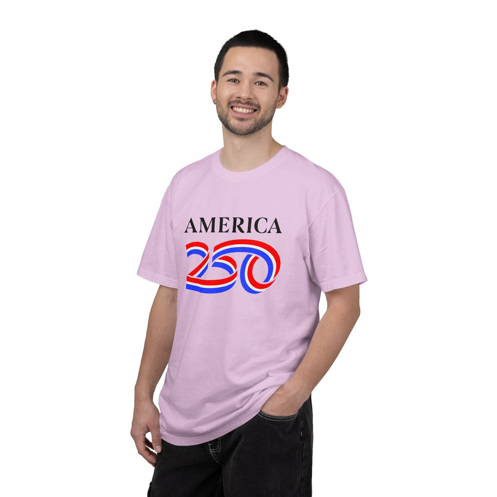 America 250 Celebration T-Shirt — Red, White & Blue Bicentennial Graphic Tee