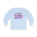 America 250 Long Sleeve Tee — Patriotic USA Bicentennial Celebration Shirt