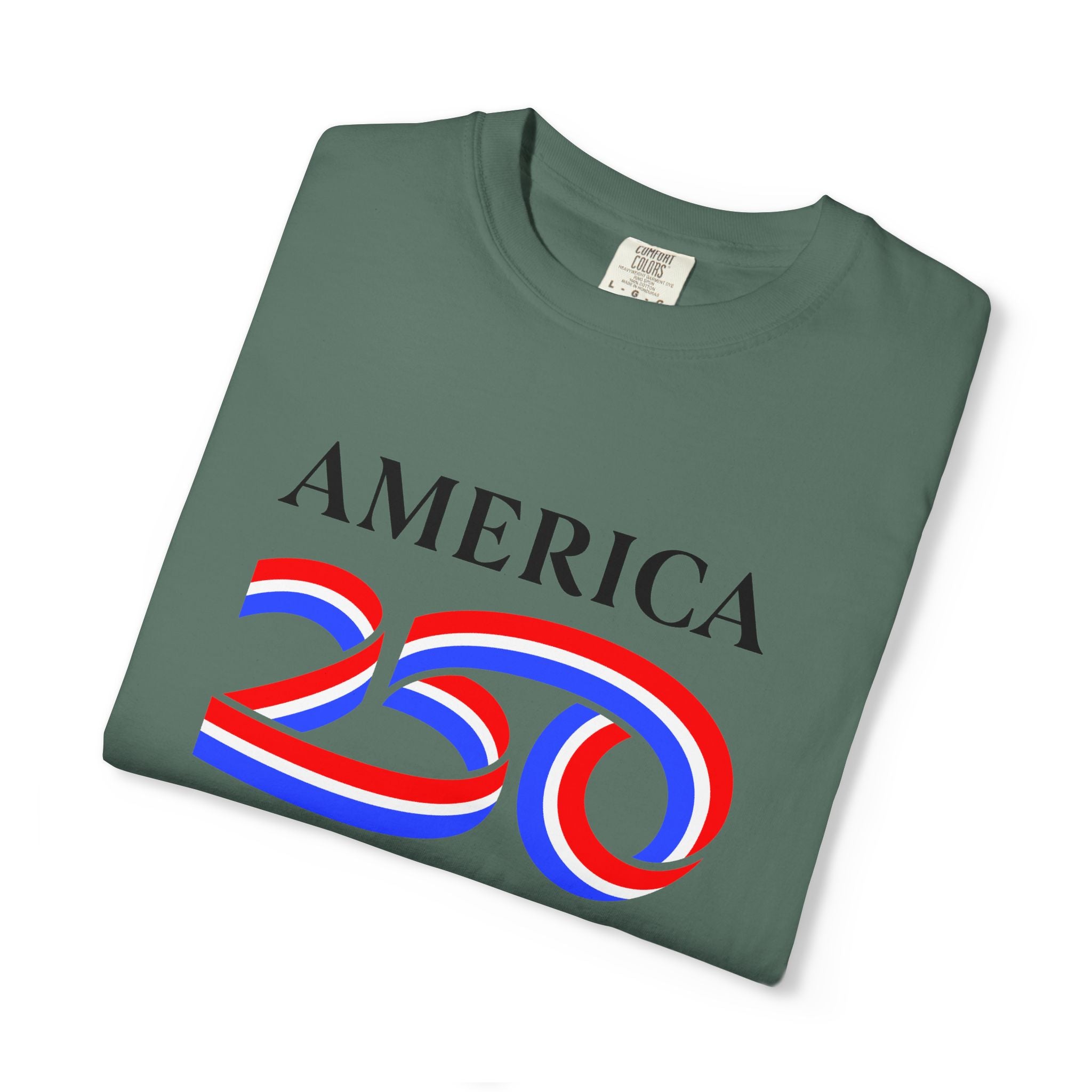 America 250 Celebration T-Shirt — Red, White & Blue Bicentennial Graphic Tee