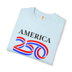 America 250 Celebration T-Shirt — Red, White & Blue Bicentennial Graphic Tee