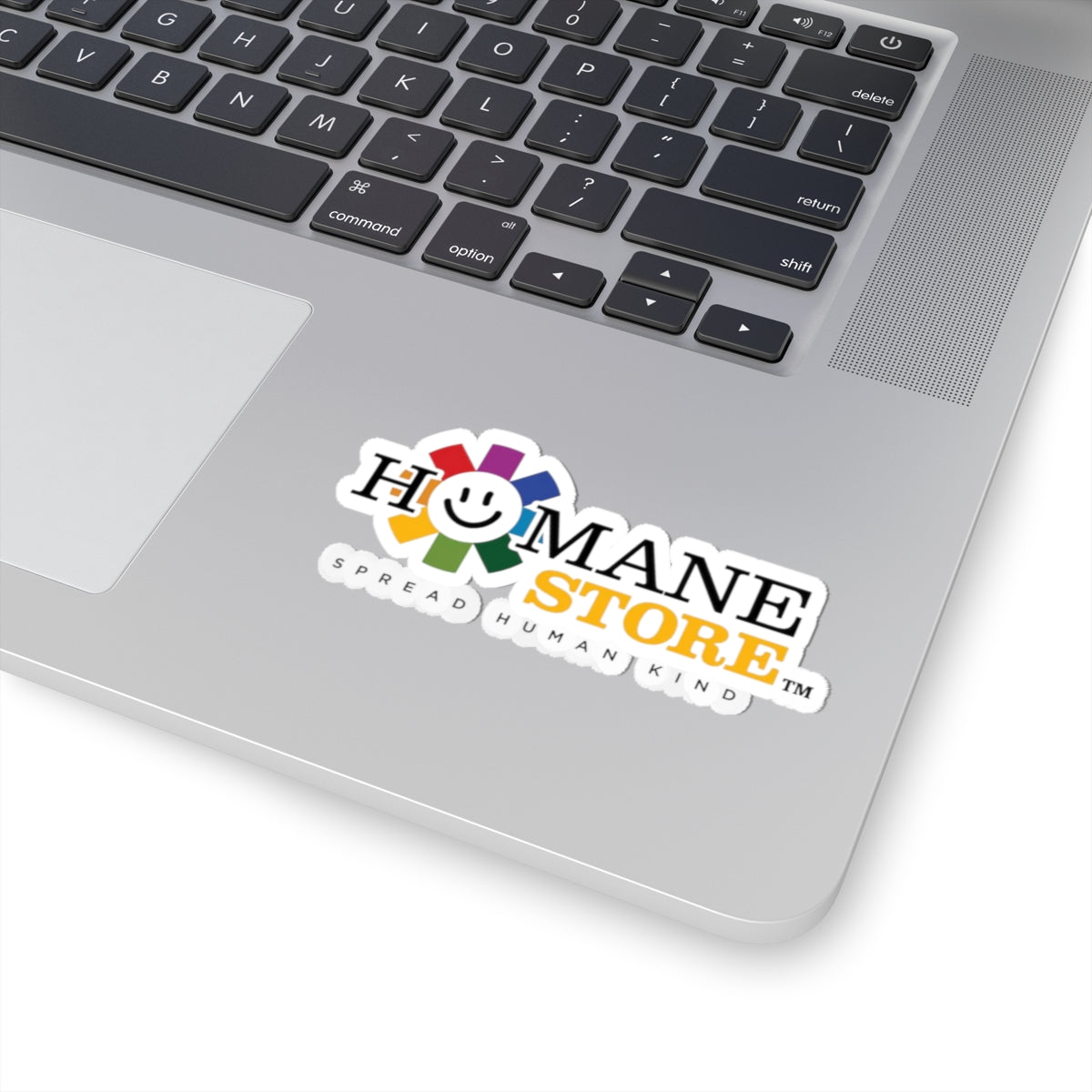 Humane Store Rainbow Logo Sticker — Kiss-Cut Vinyl Decal (Spread Human Kind)