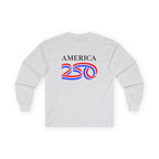 America 250 Long Sleeve Tee — Patriotic USA Bicentennial Celebration Shirt