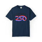 America 250 Celebration T-Shirt — Red, White & Blue Bicentennial Graphic Tee