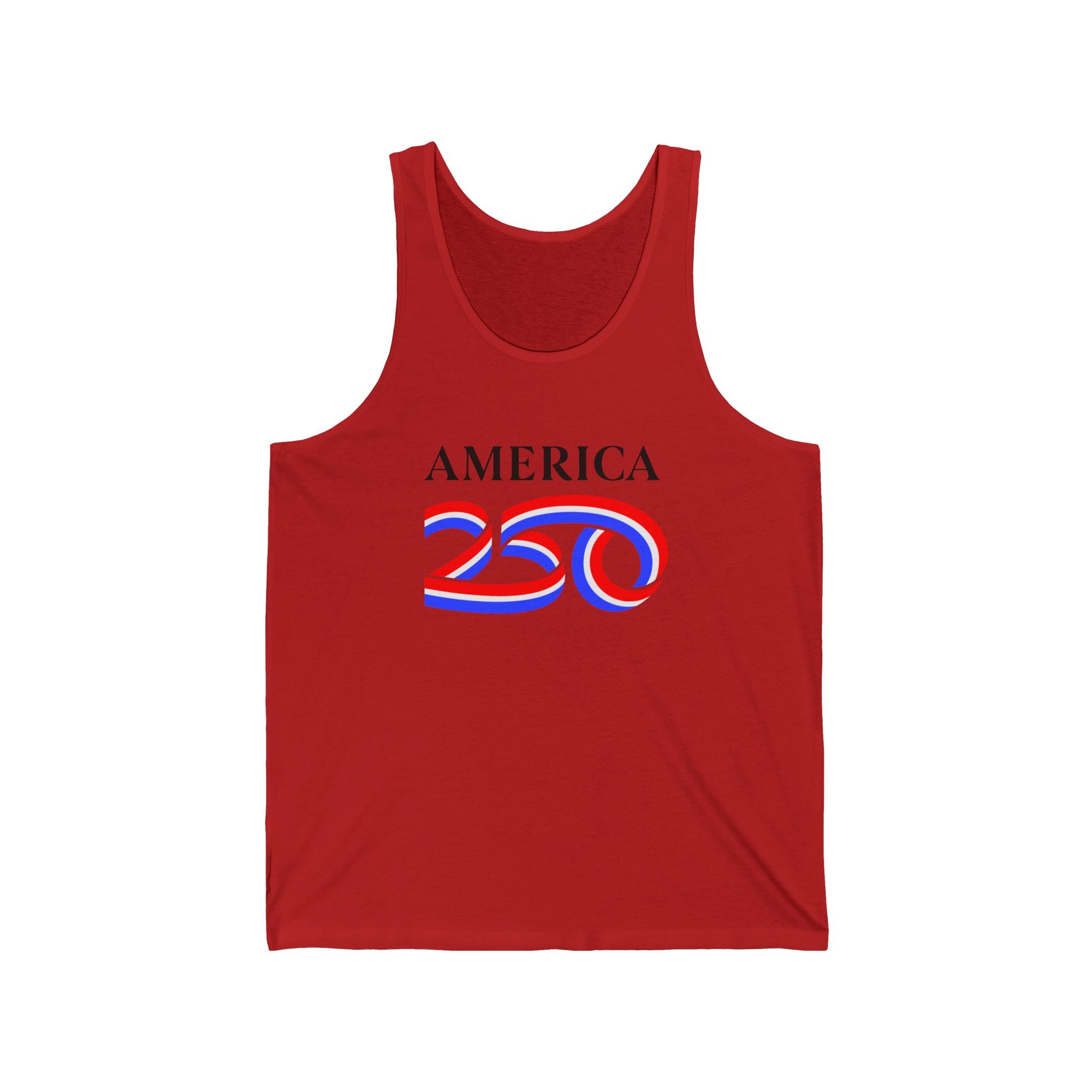 America 250 Patriotic Tank Top — Red White Blue Anniversary Celebration