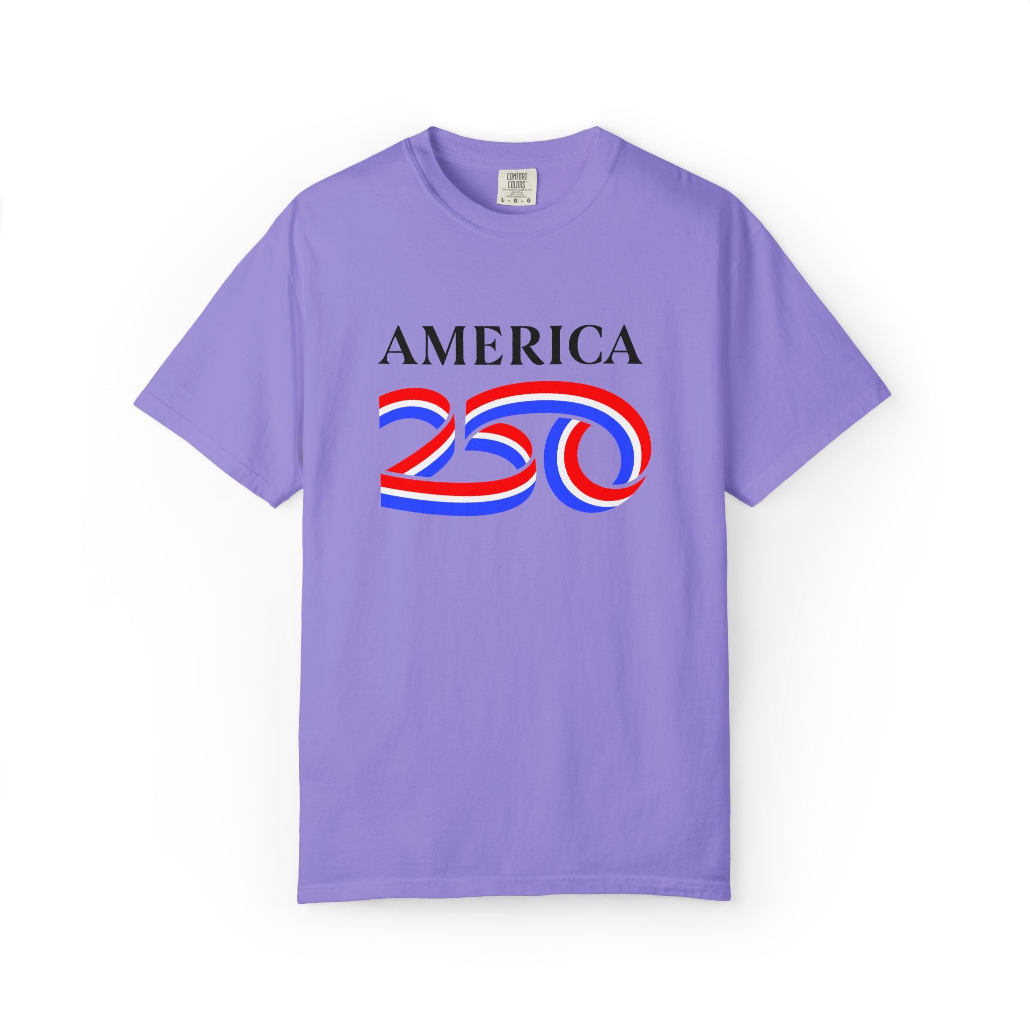 America 250 Celebration T-Shirt — Red, White & Blue Bicentennial Graphic Tee