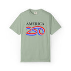 America 250 Celebration T-Shirt — Red, White & Blue Bicentennial Graphic Tee
