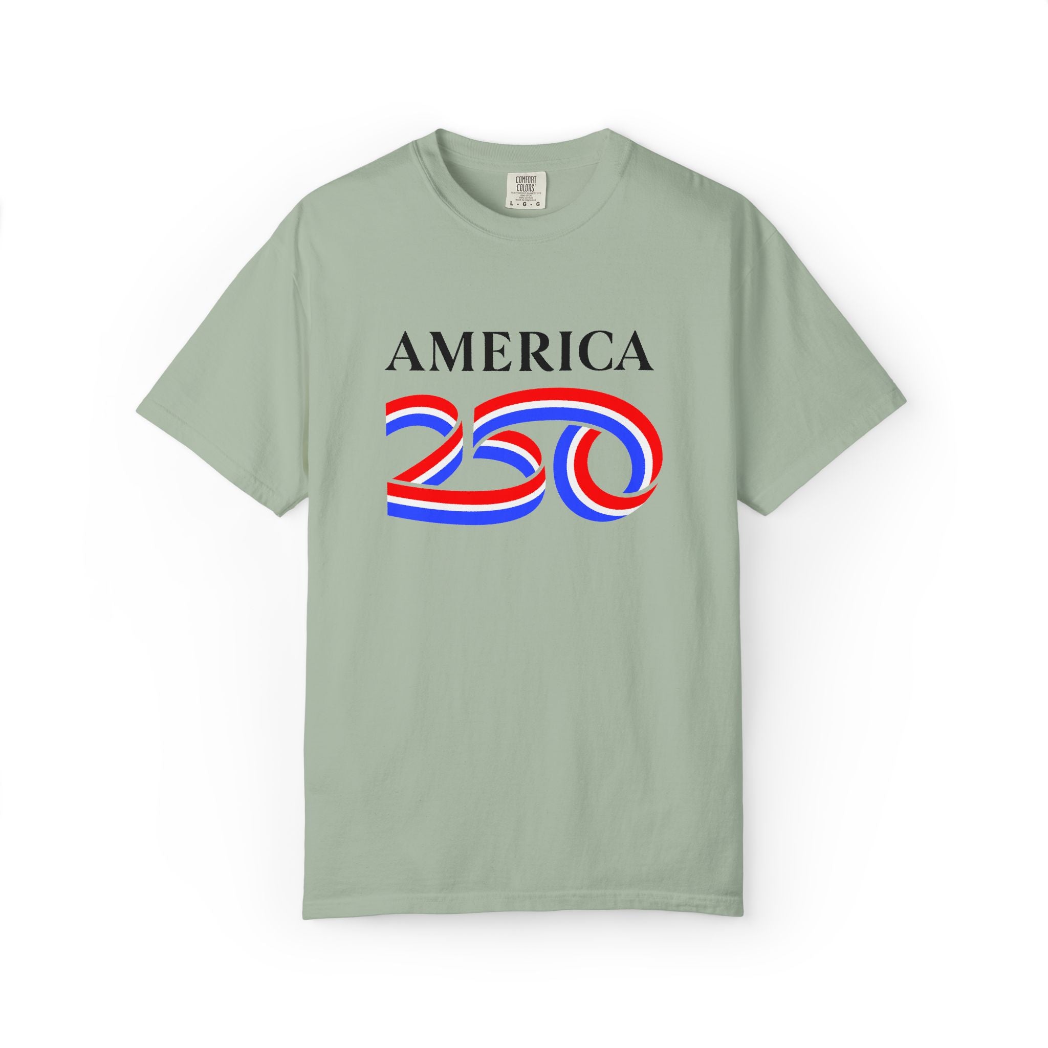 America 250 Celebration T-Shirt — Red, White & Blue Bicentennial Graphic Tee