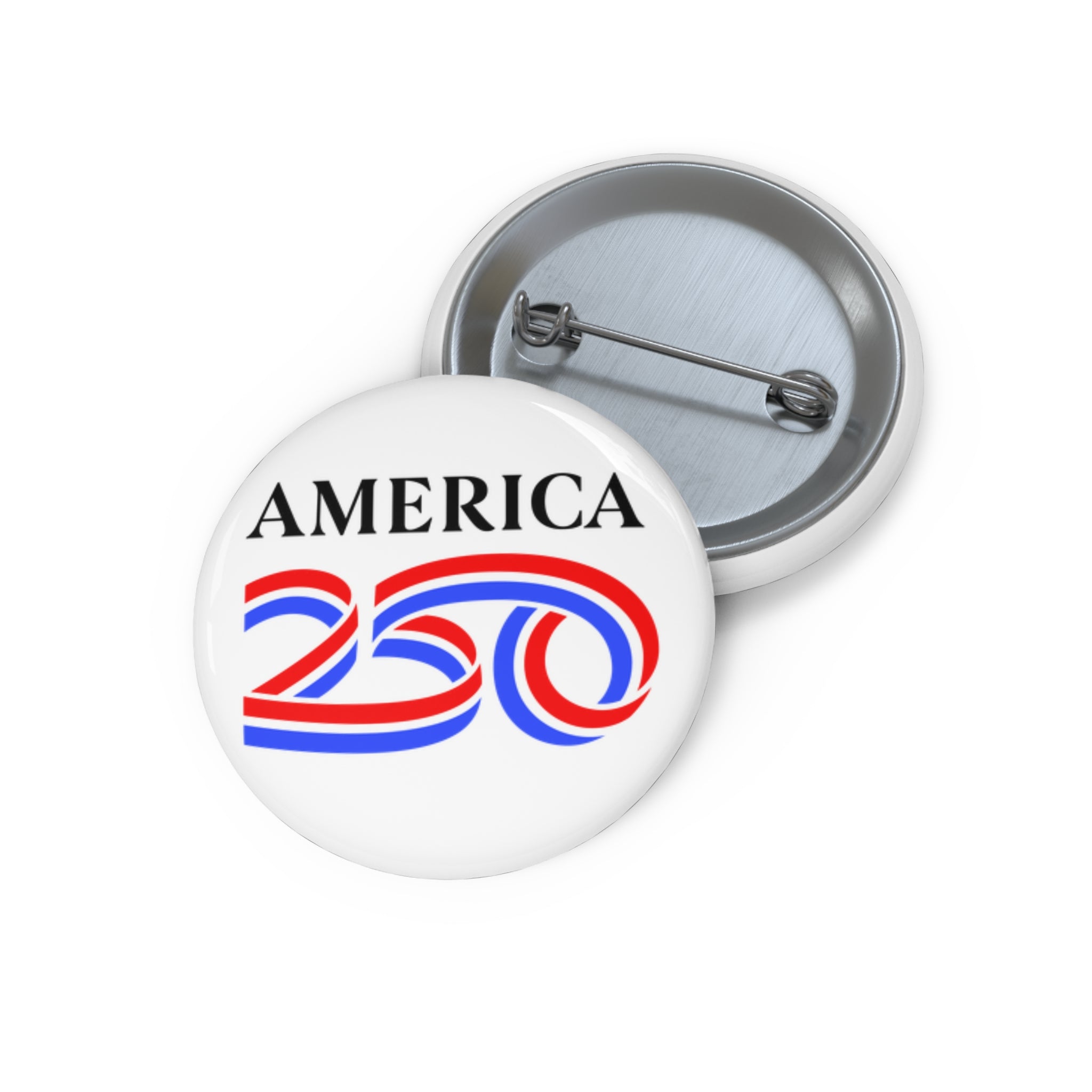 America 250 Commemorative Pin Button — Patriotic USA Bicentennial Celebration Accessory