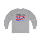 America 250 Long Sleeve Tee — Patriotic USA Bicentennial Celebration Shirt