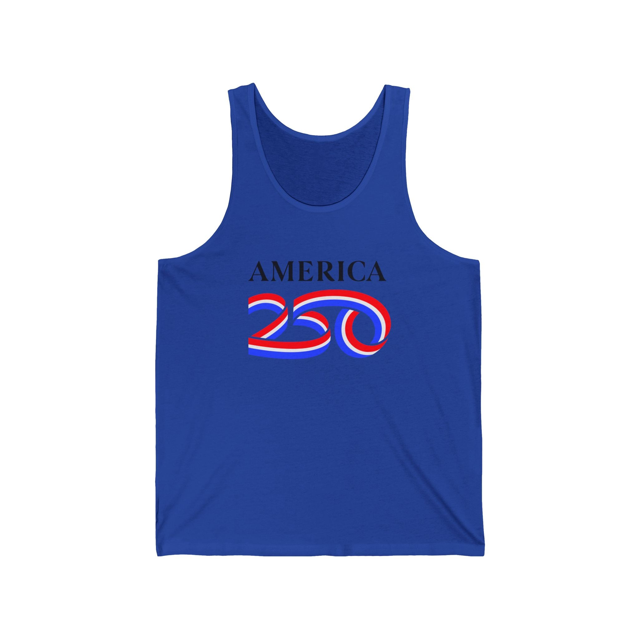 America 250 Patriotic Tank Top — Red White Blue Anniversary Celebration