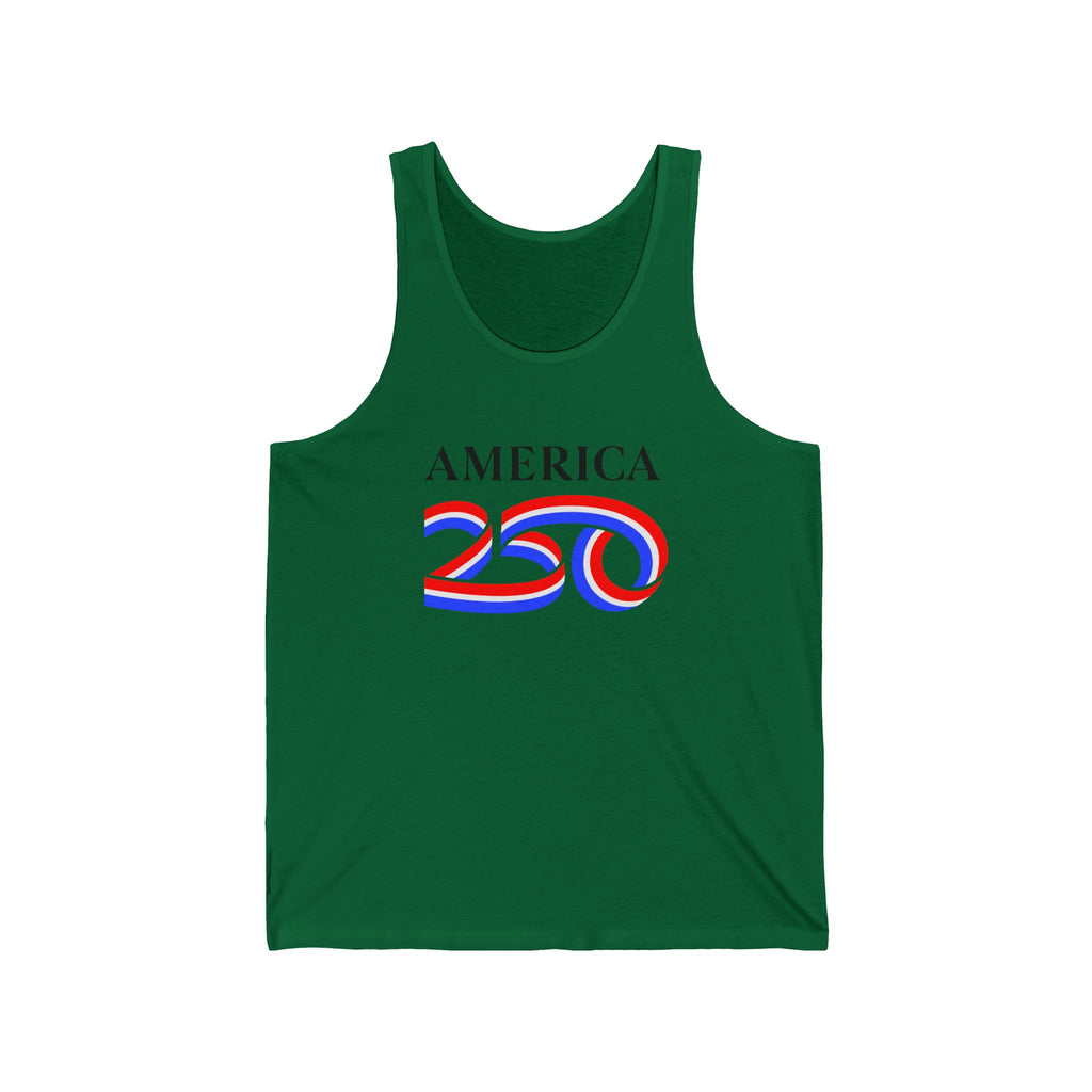 America 250 Patriotic Tank Top — Red White Blue Anniversary Celebration