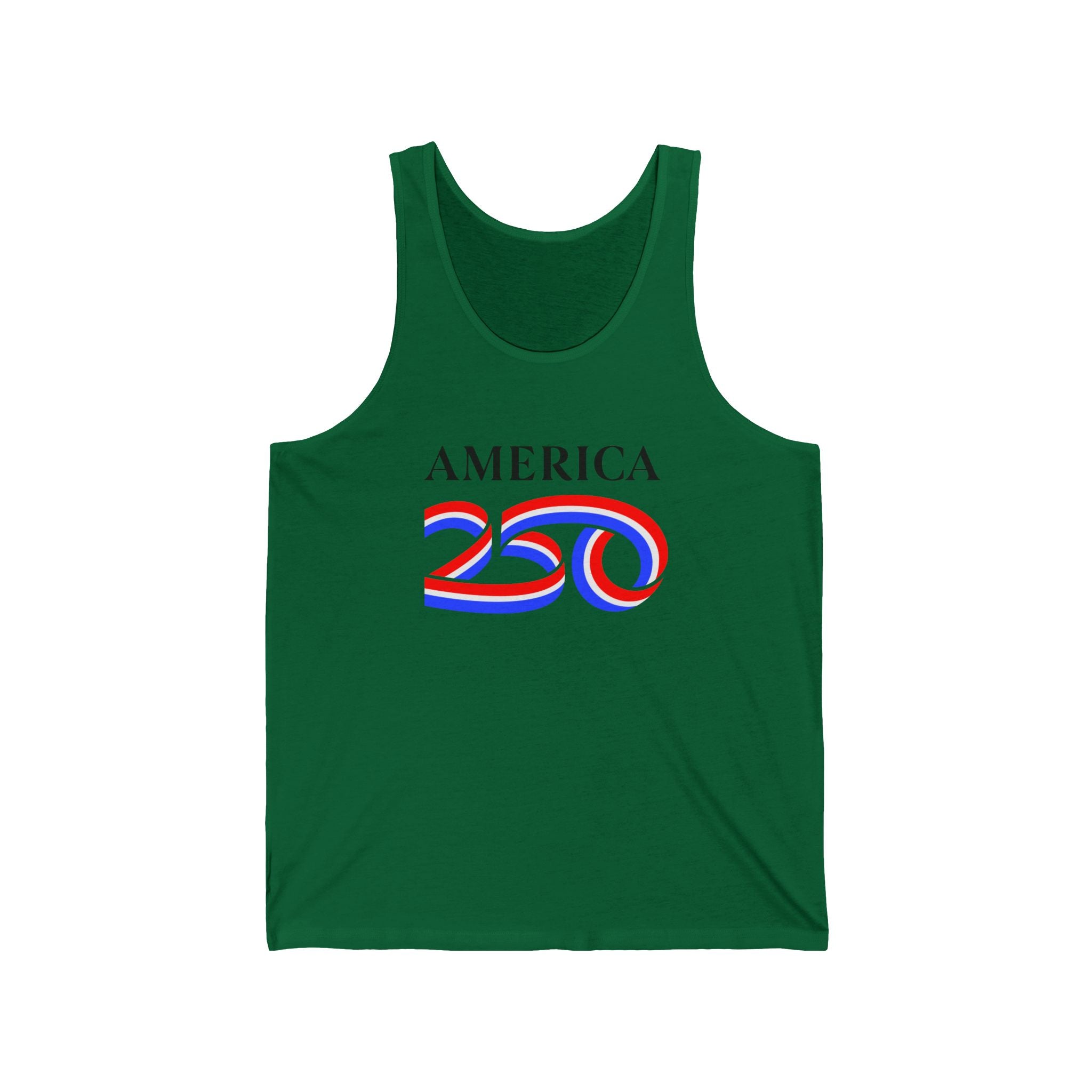 America 250 Patriotic Tank Top — Red White Blue Anniversary Celebration
