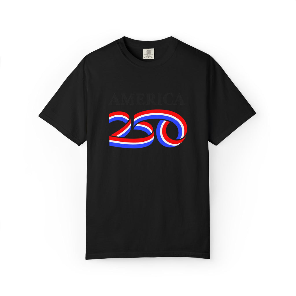 America 250 Celebration T-Shirt — Red, White & Blue Bicentennial Graphic Tee