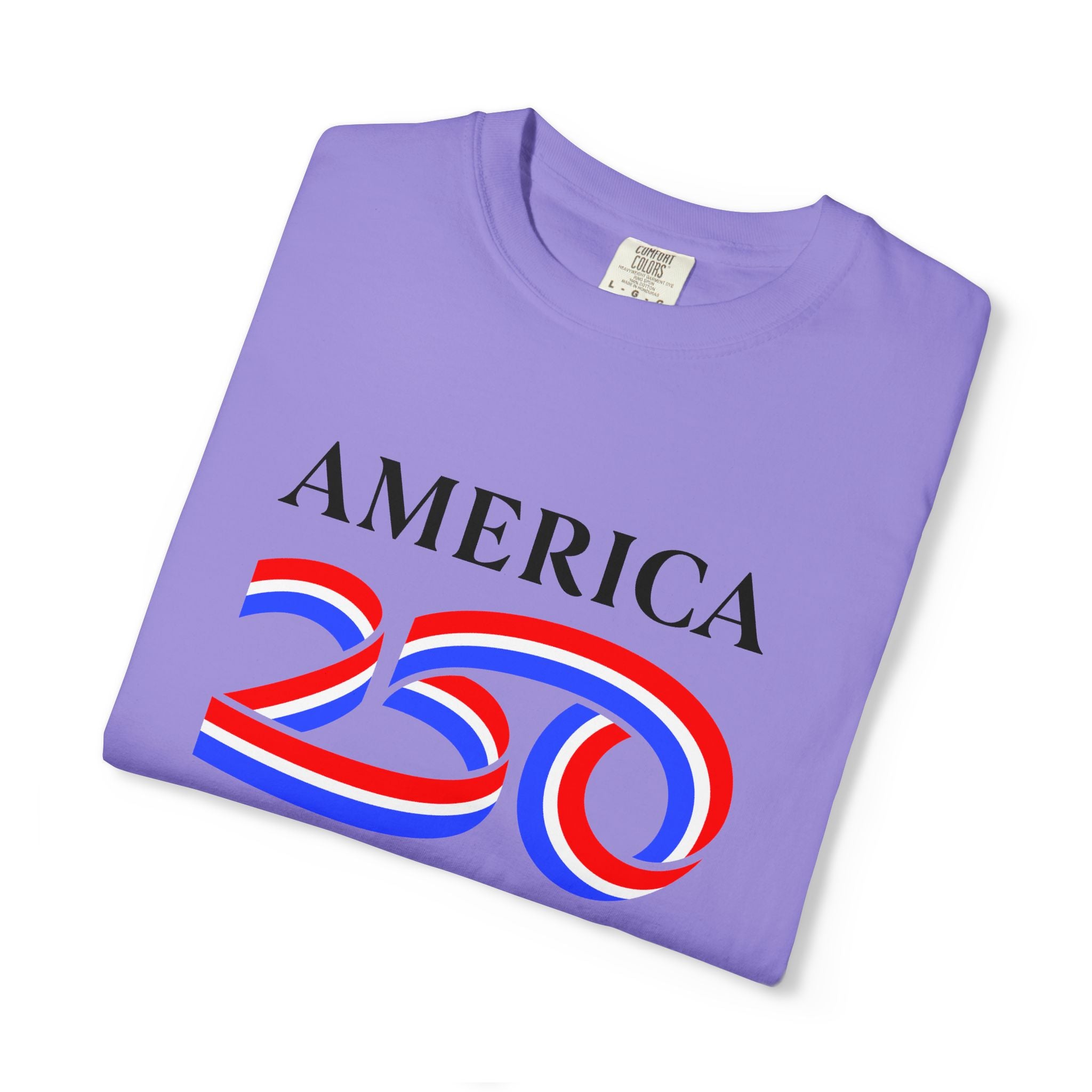 America 250 Celebration T-Shirt — Red, White & Blue Bicentennial Graphic Tee