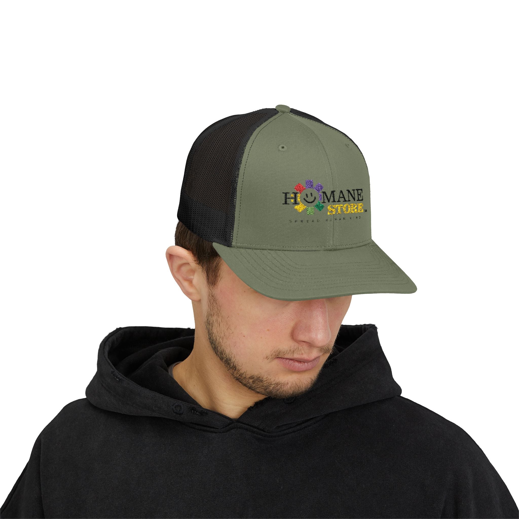 Humane Store Floral Smile Logo Snapback Trucker Cap