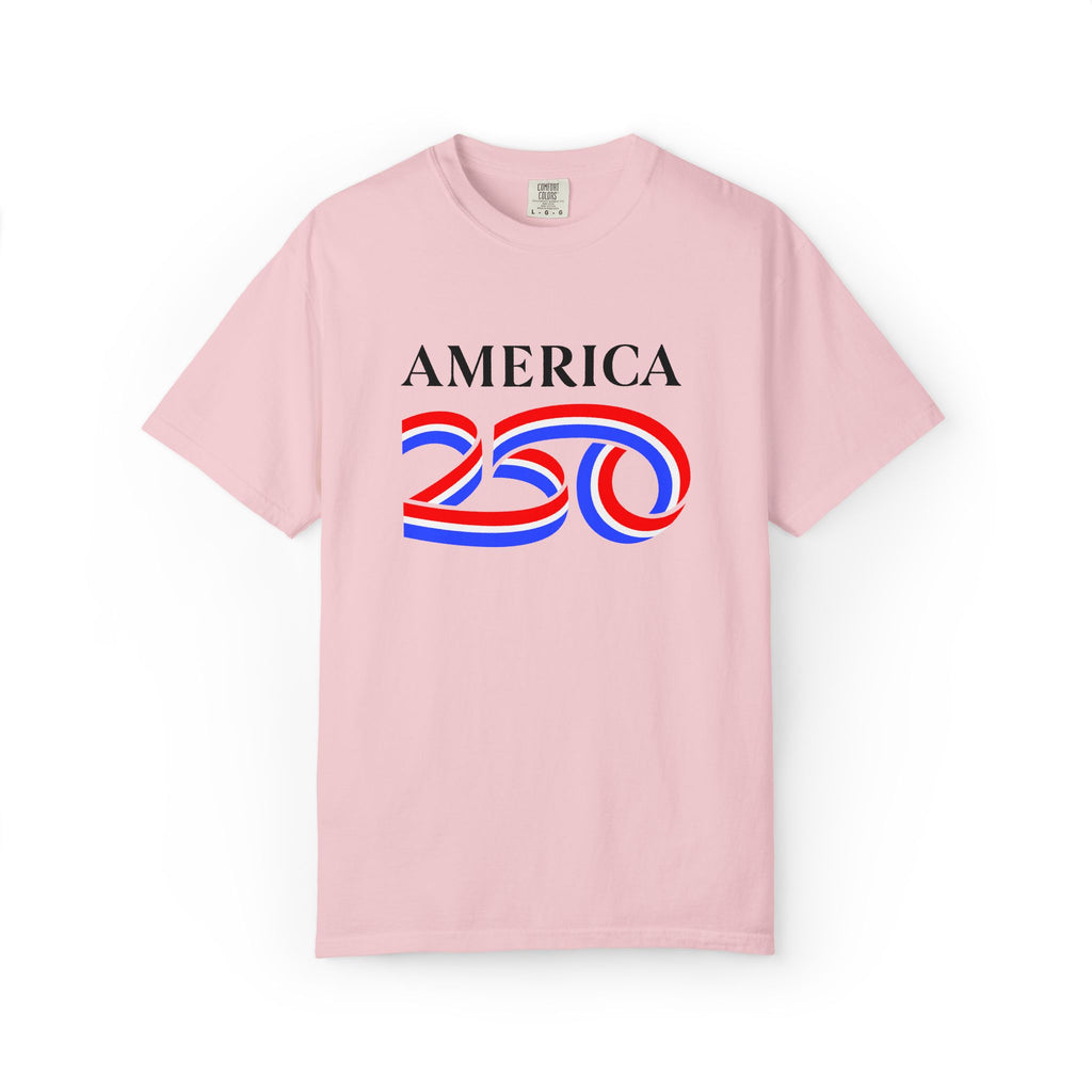 America 250 Celebration T-Shirt — Red, White & Blue Bicentennial Graphic Tee