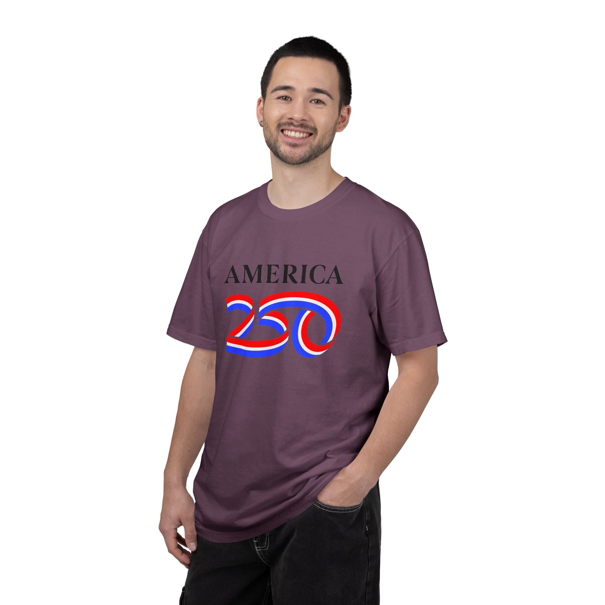 America 250 Celebration T-Shirt — Red, White & Blue Bicentennial Graphic Tee