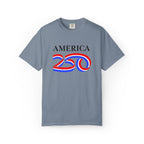 America 250 Celebration T-Shirt — Red, White & Blue Bicentennial Graphic Tee
